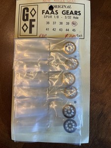 FAAS - 40 Tooth - 64 pitch - 3/32 axle -  1/24 Slot Car Gear (6 Gears)