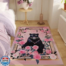 Vowkten Bedroom Rug 3x5 Rug Washable Area Rug Non Slip Low Pile Retro Lavish 