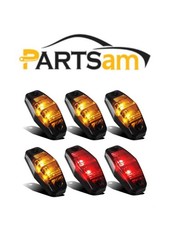 New 4pcs Amber  2pcs Red Universal Trailer Smoked Side Marker Lights Surface