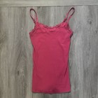 Faded Glory Woman’s Magenta Lace Ribbed Camisole Size XS