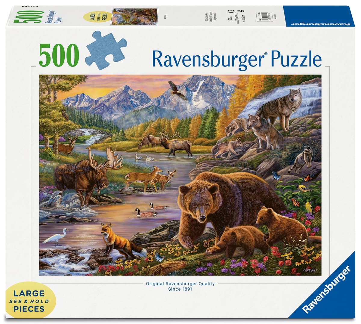 Puzzle 500 pièces grand format La Nature Sauvage idée cadeau d'anniversaire originale dès 12 ans