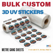 Custom Wholesale 3D UV DTF Stickers 100x56cm Gang Sheet Cups Tumblers Decals
