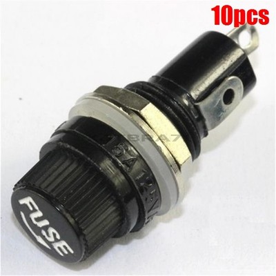 10Pcs 6X30MM 15A Panel Mount Screw Cap Fuse Holder Case For Glass Tube Fuses ui