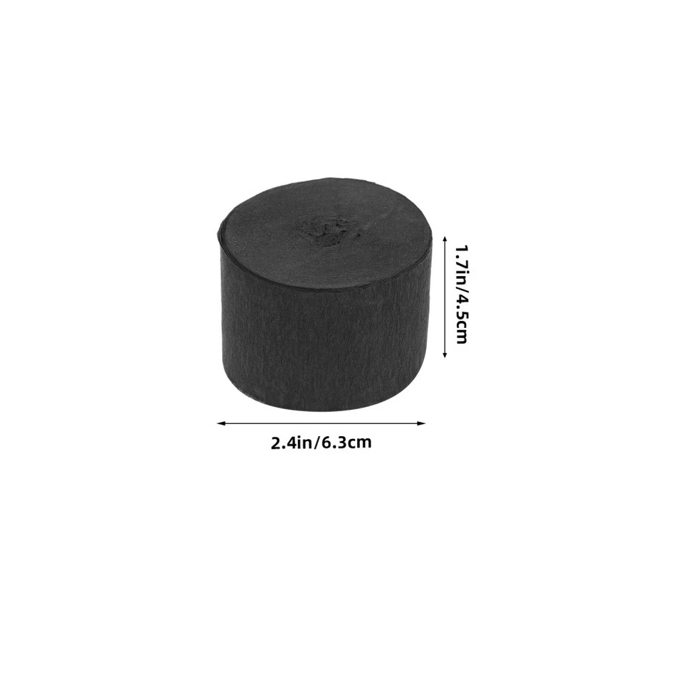 10 Pcs Papier Crepon Noir Banderoles Fête D'anniversaire Serpentins - Photo 3/4