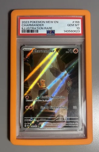 2023 POKEMON MEW EN-151 ILLUSTRATION RARE #168 CHARMANDER PSA 10