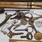 Vintage Industrial Junk Drawer Lot Punch Set Viking Sign Skeleton Keys Tools — photo 8