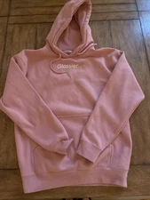 Glossier Pink Hoodie Sz M