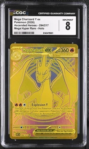 Pokemon TCG Mega Charizard Y ex 294/217 Me: Ascended Heroes Holo CGC 8