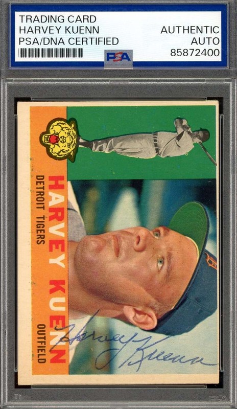Harvey Kuenn PSA DNA Vintage Signed 1960 Topps Autograph