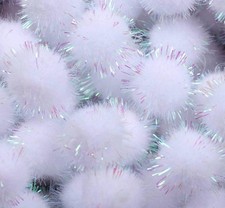 200pcs Glitter Tinsel Pom Poms Sparkle Balls for DIY Craft/Party Decoration/C...