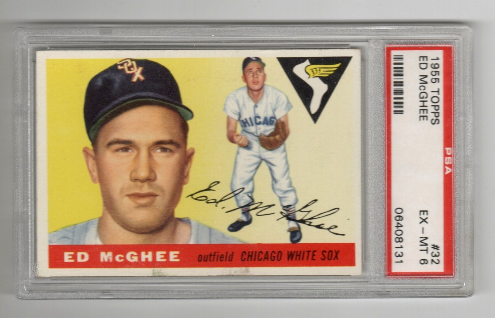 1955 Topps #32 Ed McGhee White Sox PSA 6 - EX/MT