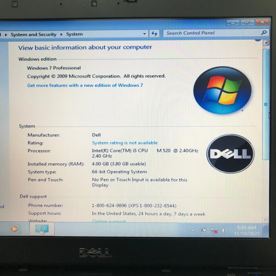 Laptop retro para juegos Dell Latitude E6410 i5-M520 2,40 GHz 4 GB RAM (Windows 7 Pro) Foto 2 de 4