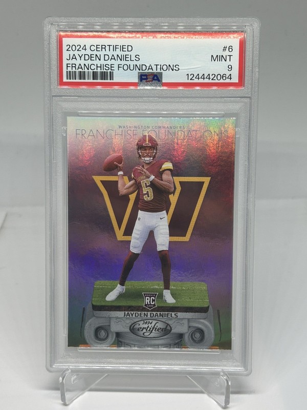 2024 Panini Certified Franchise Foundations Jayden Daniels RC PSA 9