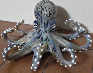 VTG 2010 Arribas Brothers Disney World Blown Glass Art Octopus Signed