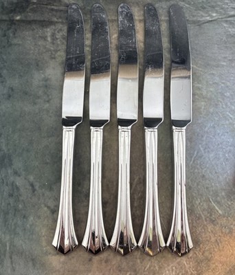 VTG Oneida RUSHMORE Deluxe Stainless Flatware - Set of 5 Dinner Knives 9 1/2''