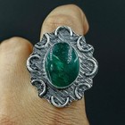 925 Sterling Silver Natural Green Aventurine Gemstone Ring, Ring Size-7.75 US