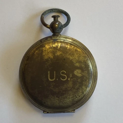 NICE VINTAGE WW2 WALTHAM US ARMY MILITARY BRASS POCKET COMPASS
