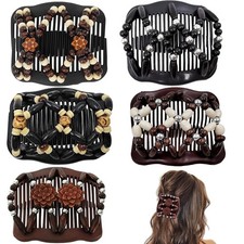 5 Pieces Stretchy Magic Hair Comb Adjustable Elastic Comb Hair Clip for Mixed