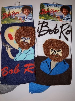 New Bob Ross 2 Pair Socks 