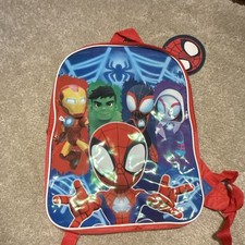 Marvel Spider-Man Small Kids Backpack Red Blue Polyester Zip Graphic Print