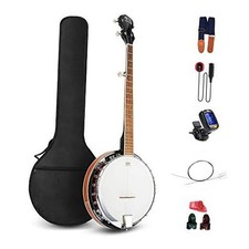5 String Banjo Remo Head Closed Solid Back with beginner Kit, Tuner, 38 Inch
