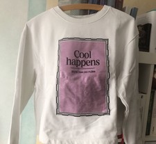 Sweat-Shirt, weiß, mit Aufdruck, M, Zara