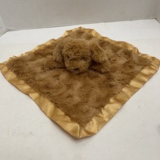 Cloud Island Puppy Dog Lovey Security Blanket Brown Satin Trim 14"x14"