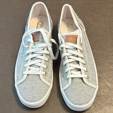 Keds Women s Size 6 Low Top Lace-Up Sneakers Blue/White Textile Knit WF59175