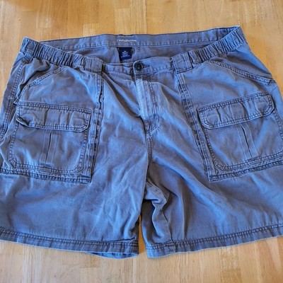 Croft & Barrow Gray Cargo Shorts Canvas Hook And Loop closure Pockets Flat Front