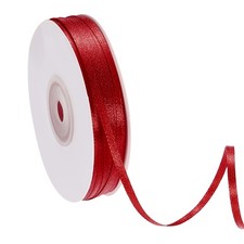 100 Yards 1/8" Wide Satin Ribbon Double Face Solid Fabric Ribbon, Vine Red
