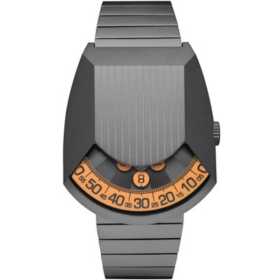 Xeric Retronaut Automatic Wandering Hour Matte Gunmetal Orange Men's Watch - Bra