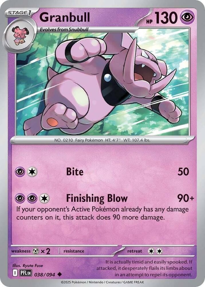 Granbull Uncommon ME02: Phantasmal Flames 038/094 NM