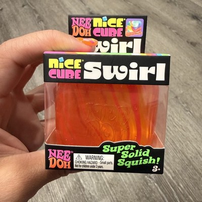  Schylling NeeDoh Nice Cube SWIRL w/ Super Solid Squish ORANGE Nee Doh