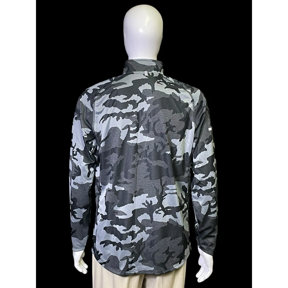 Nike Element Running Dri-Fit Gray Camo 1/4 Zip Pullover Sweatshirt Men Sz Large - Image 2 of 4