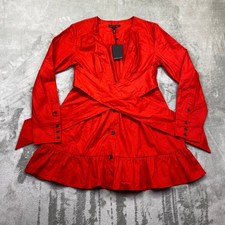 Marissa Webb Janelle Lightweight Canvas Dress Rouge Red Mini Size M Boho NWT