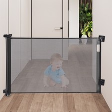 Retractable Baby Gate Retractable White Safety Mesh Indoor Outdoor 140 86cm