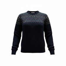 Kappa Men's Geometric Pattern Wool Blend Sweater Navy Multicolor XL Italy