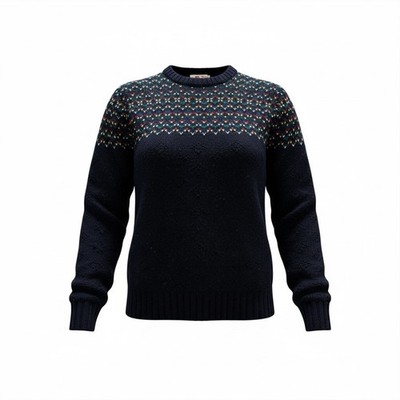 Kappa Men's Geometric Pattern Wool Blend Sweater Navy Multicolor XL Italy