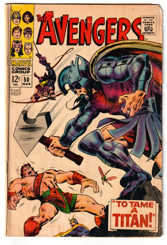 AVENGERS # 50 1968  "To Tame a Titan"  Typhon app. Hercules & Zeus