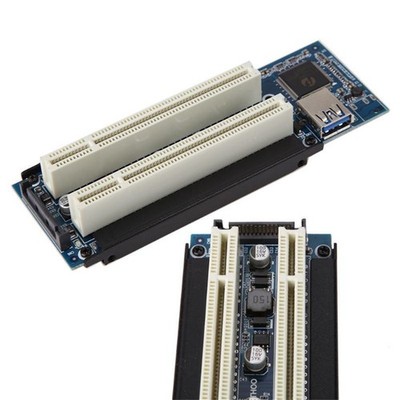 PCI-E Express X1 auf Dual PCI Riser Extend Adapterkarte mit USB 3.0 Kabel