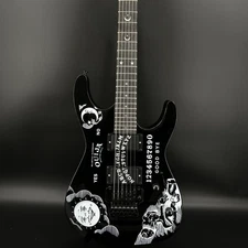 esp Kirk Hammet Black Ouija Electric Guitar Floyd Rose Tremolo Active HH Pickups