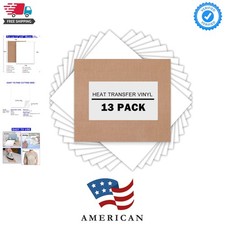 HTV Heat Transfer Vinyl Sheets:13Pack 12" x 10" White Iron on Vinyl for T-Shi...