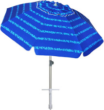 7' Heavy Duty HIGH Wind Beach Umbrella w/ Sand Anchor Vent Tilt Portable Sun She