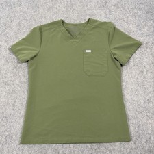 Figs Technical Collection Medical Pocket Scrub Top Fits Women's Size Small Green