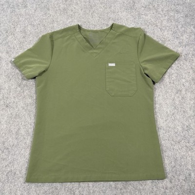 Figs Technical Collection Medical Pocket Scrub Top Fits Women's Size Small Green