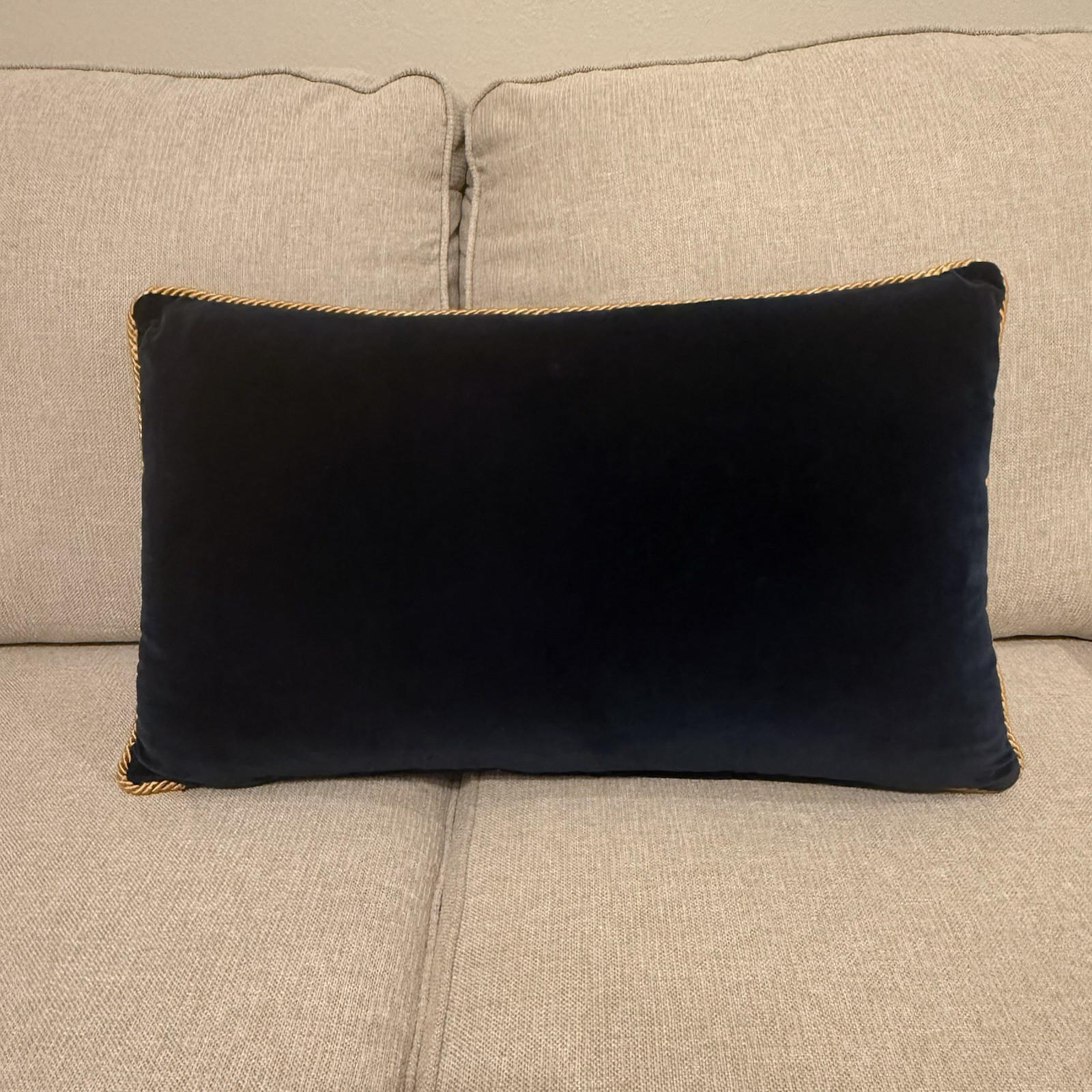 Gianni Versace Decorative Pillow Gold Embroidered Medusa Blue Velvet Designer  thumbnail 3