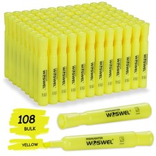 Highlighters Bulk, 108 Pack Tank Style Highlighters Set, Fluorescent Yellow, ...