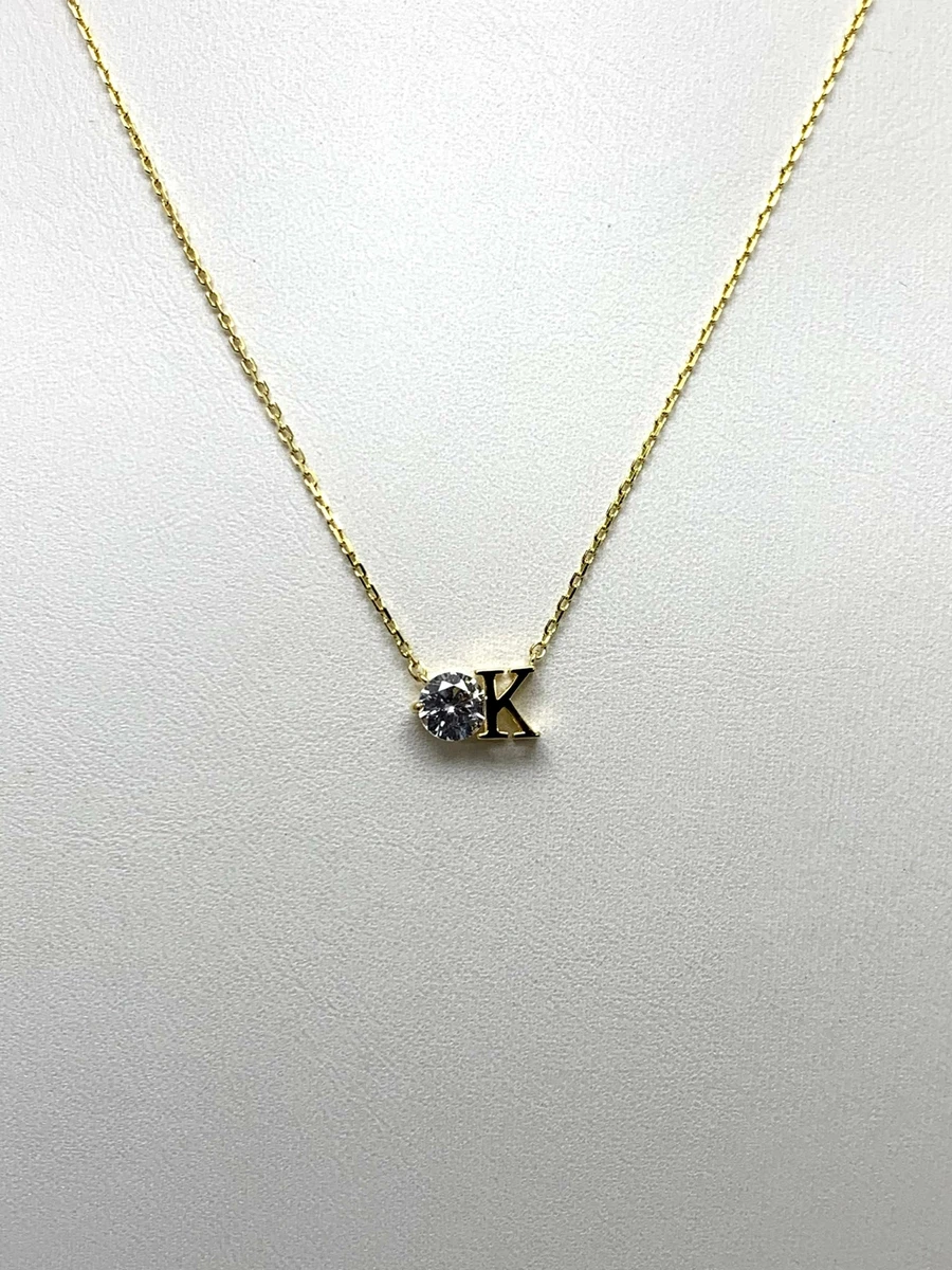 Gold K Necklace Swarovski Crystal Letter Initial eBay