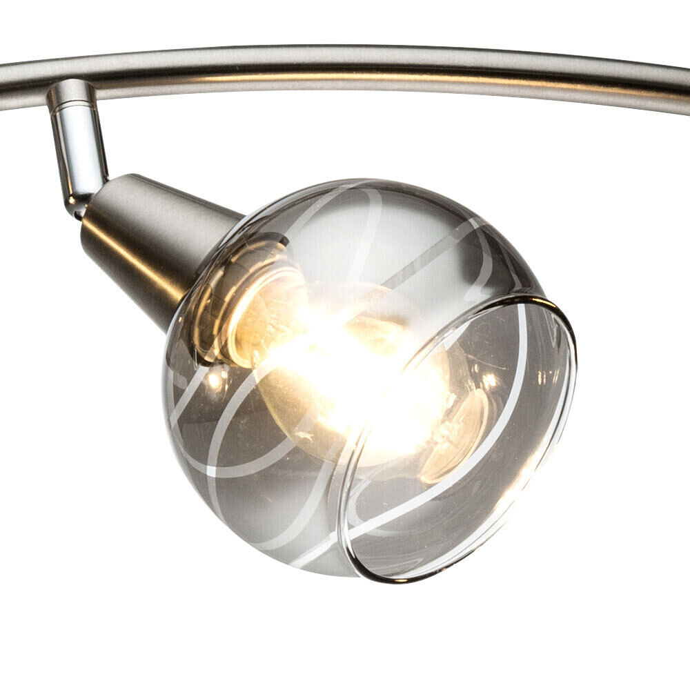 LED Design Decken Lampe Glas Spots verstellbar Schlaf Zimmer Flur Strahler rauch