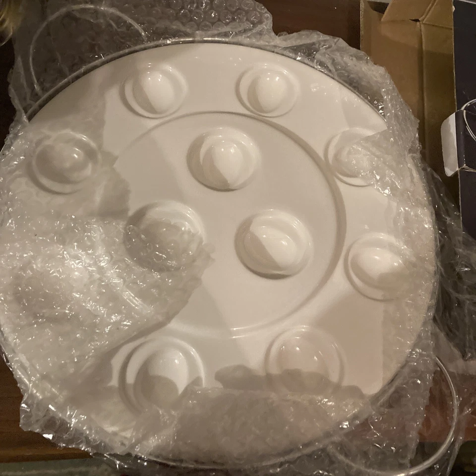 Godinger 2 Niveles Multiusos 11/Huevos Cupcakes Cromo Soporte Porcelana Bandeja para Servir Foto 2 de 4